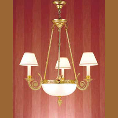 Brass with glass shades